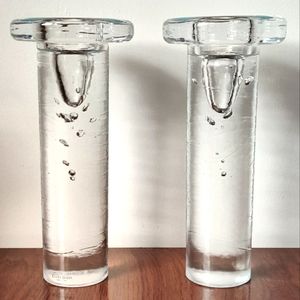 Kosta Boda Heavy Art Glass Candle Holders 🕯️